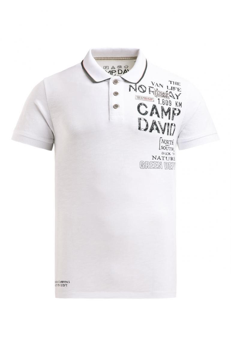 CAMP DAVID Poloshirt mit Vintage Prints