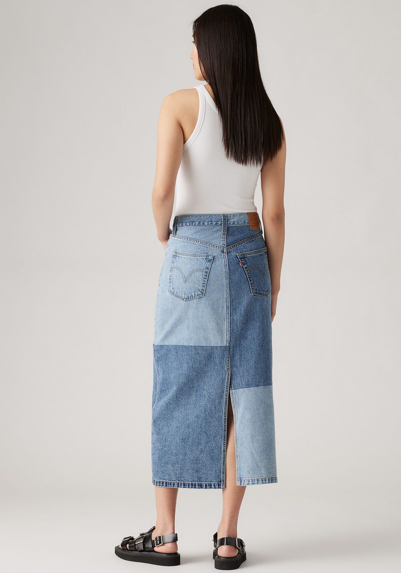 Levi's® Midirock BUTTON MIDI SKIRT PAT mit Knopfleiste