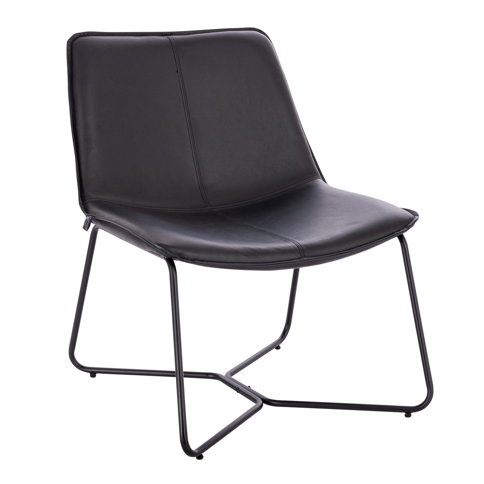 SVITA Loungesessel RON (1-St), Cocktailsessel, Clubsessel, große Sitzfläche, Kunstleder, Schwarz