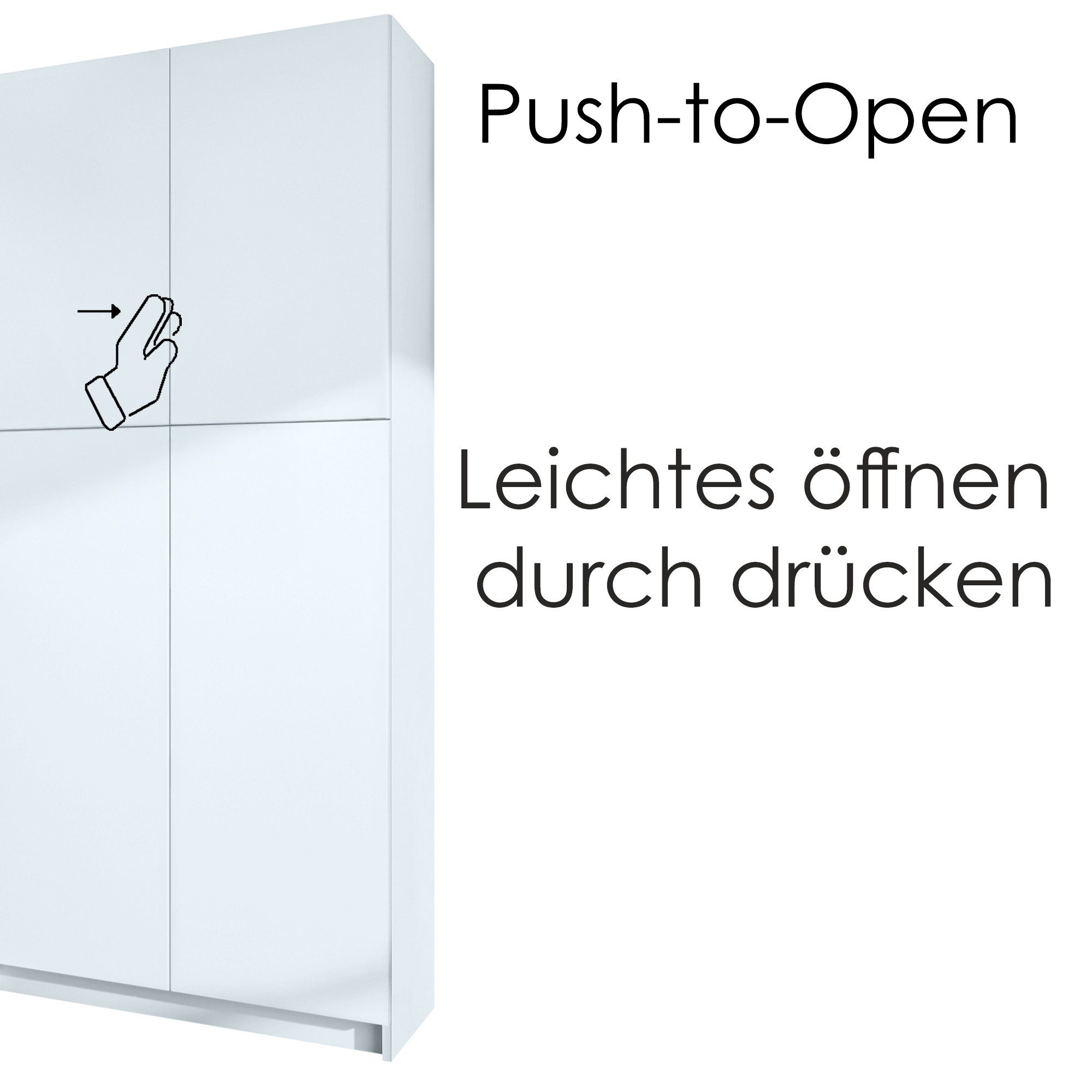 InnoFurn Aktenschrank Elona M1 Büroschrank (Aufbewahrungschrank, Schrank für Büro, Home Office (82 x 184 x 37 cm) Aufbewahrungschrank mit Soft-Close & Push-to-Open