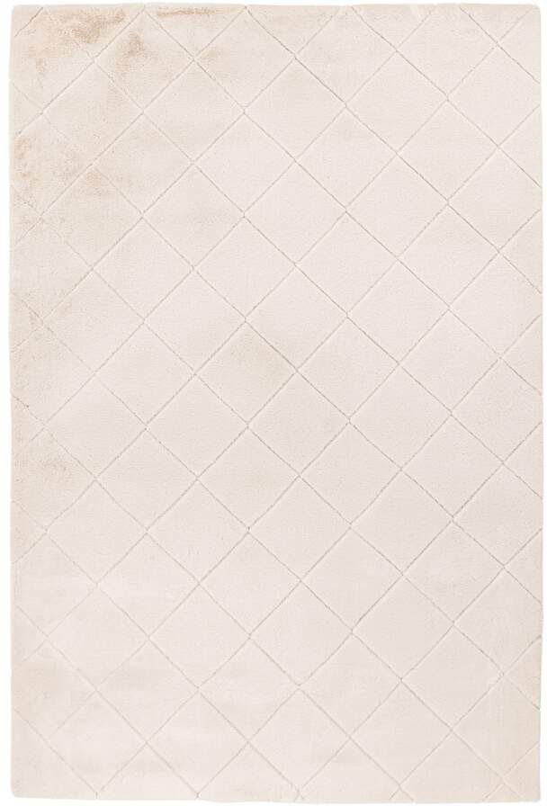 Carpet City Hochflor-Teppich Moment, rechteckig, Höhe: 31 mm, besonders weich, Kaninchen Fell Haptik, 3D-Effekt, Rauten, Wohnzimmer