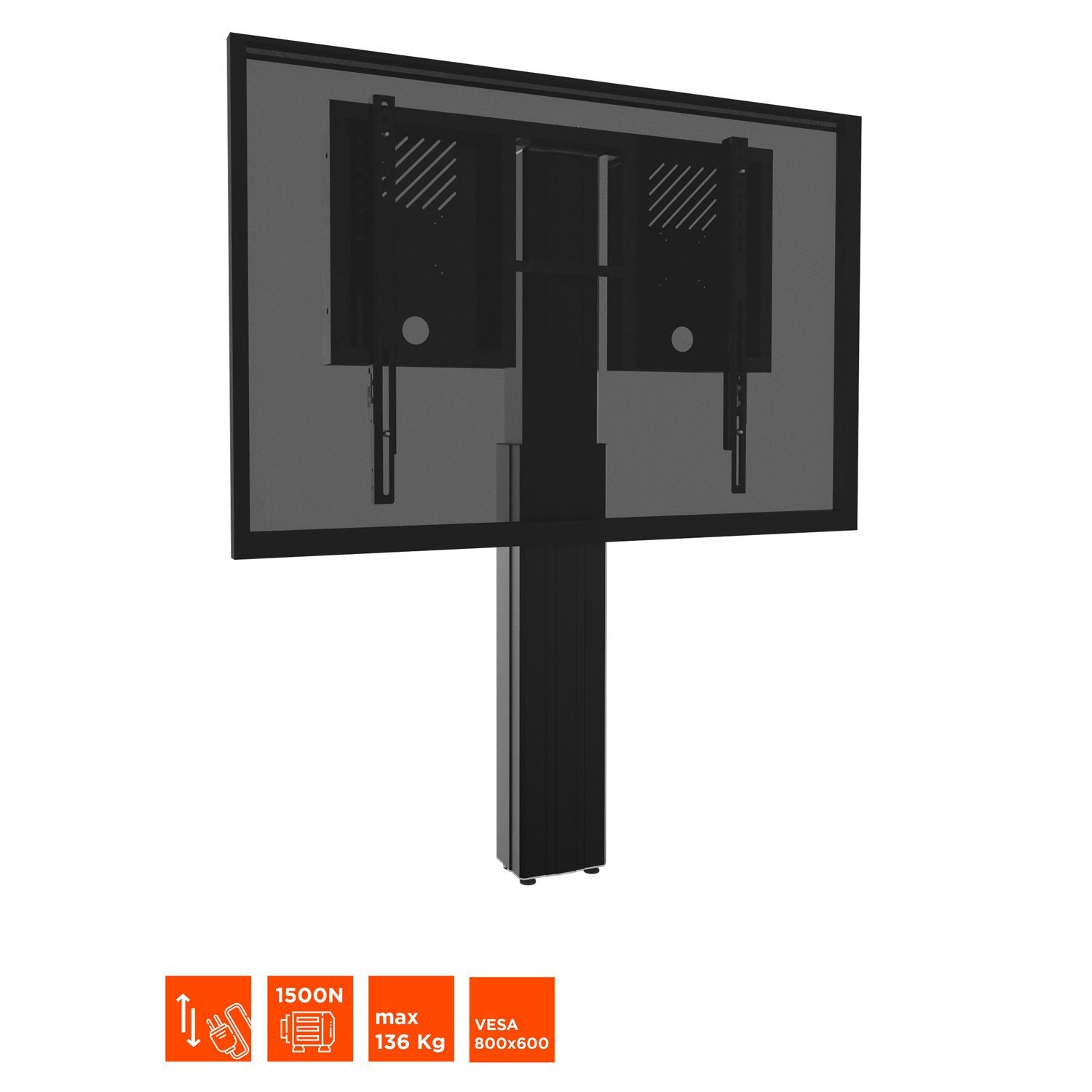 Display-Ständer Adjust-4275WB (bis höhenverstellbar, 800 max - Celexon 75 TV-Wandhalterung, Hub x Wandbefestigung 600, VESA schwarz) mit 50cm Zoll, elektrisch