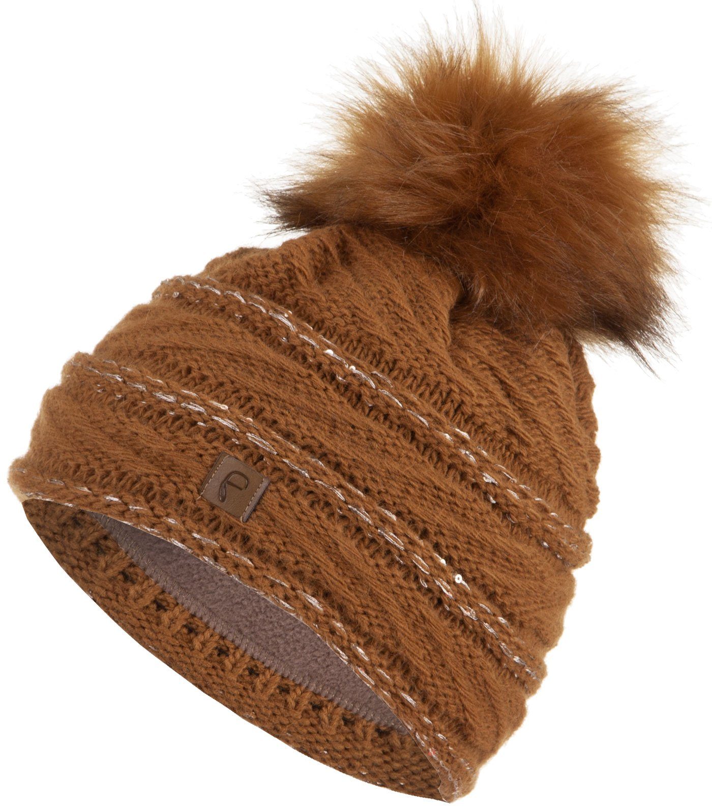 Faera Bommelmütze Wintermütze Damen Herren Mütze Beanie Haube gefüttert Bommelmütze 14