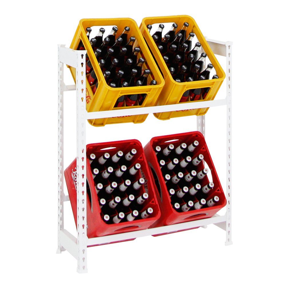 PROREGAL® Flaschenregal Getränkekistenregal CAMEL 100x80x30cm Weiß, günstig online kaufen