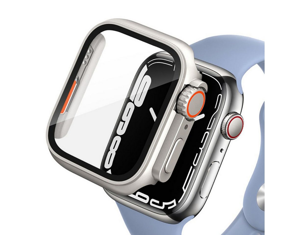 TECH PROTECT Smartwatch-Hülle Defense360 Gehäuse Kompatibel mit Apple Watch 7 (45 mm)– Titanorange 45, 360 Grad Schutz mit integriertem Displayschutzglas