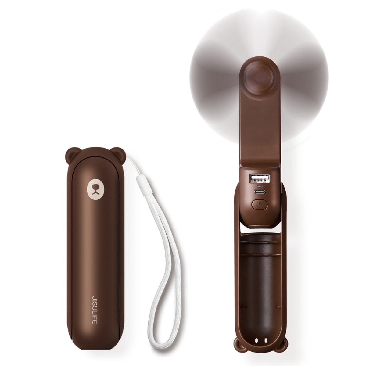 Jisulife Handventilator Life8 Plus, 3in1 Funktion mit Ventilator Powerbank und LED Licht