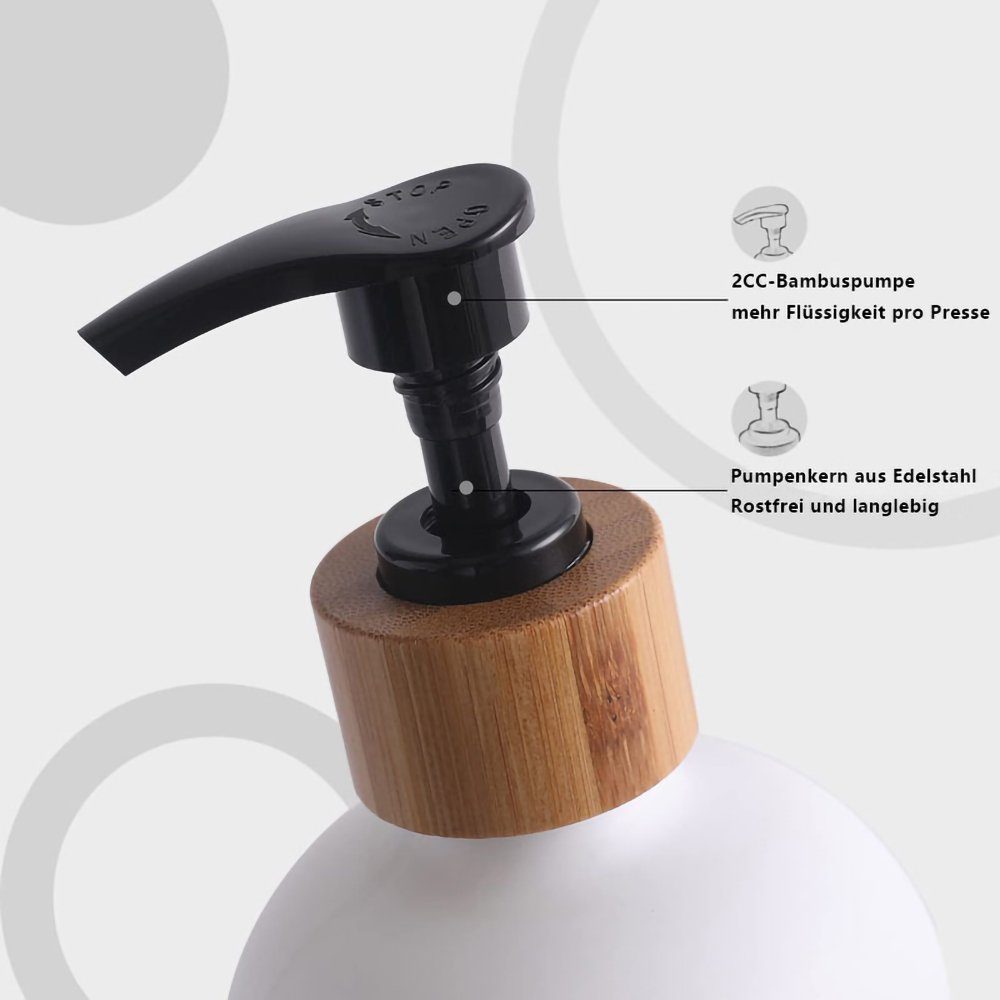 Shampoo Seifenspender weiß, Handseifenspender Badezimmer schwarz(Stil1) Lotion GelldG Set, Matt Seifenspender