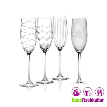 Neuetischkultur Sektglas Sektflöten-Set 4tlg, 250 ml Mikasa Cheers, Glas