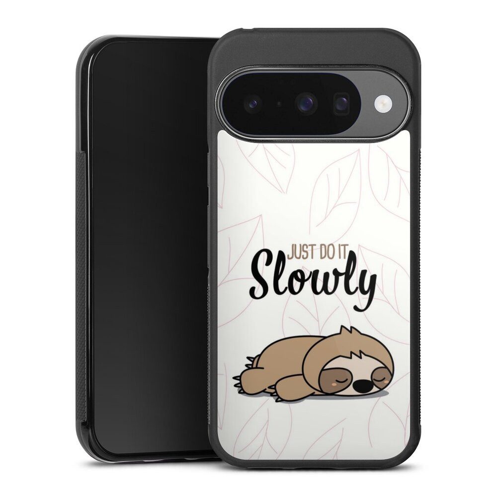 DeinDesign Handyhülle Tiere Faultier lazy sunday Just Do It Slowly Sloth, Google Pixel 10 Pro Gallery Case Glas Hülle