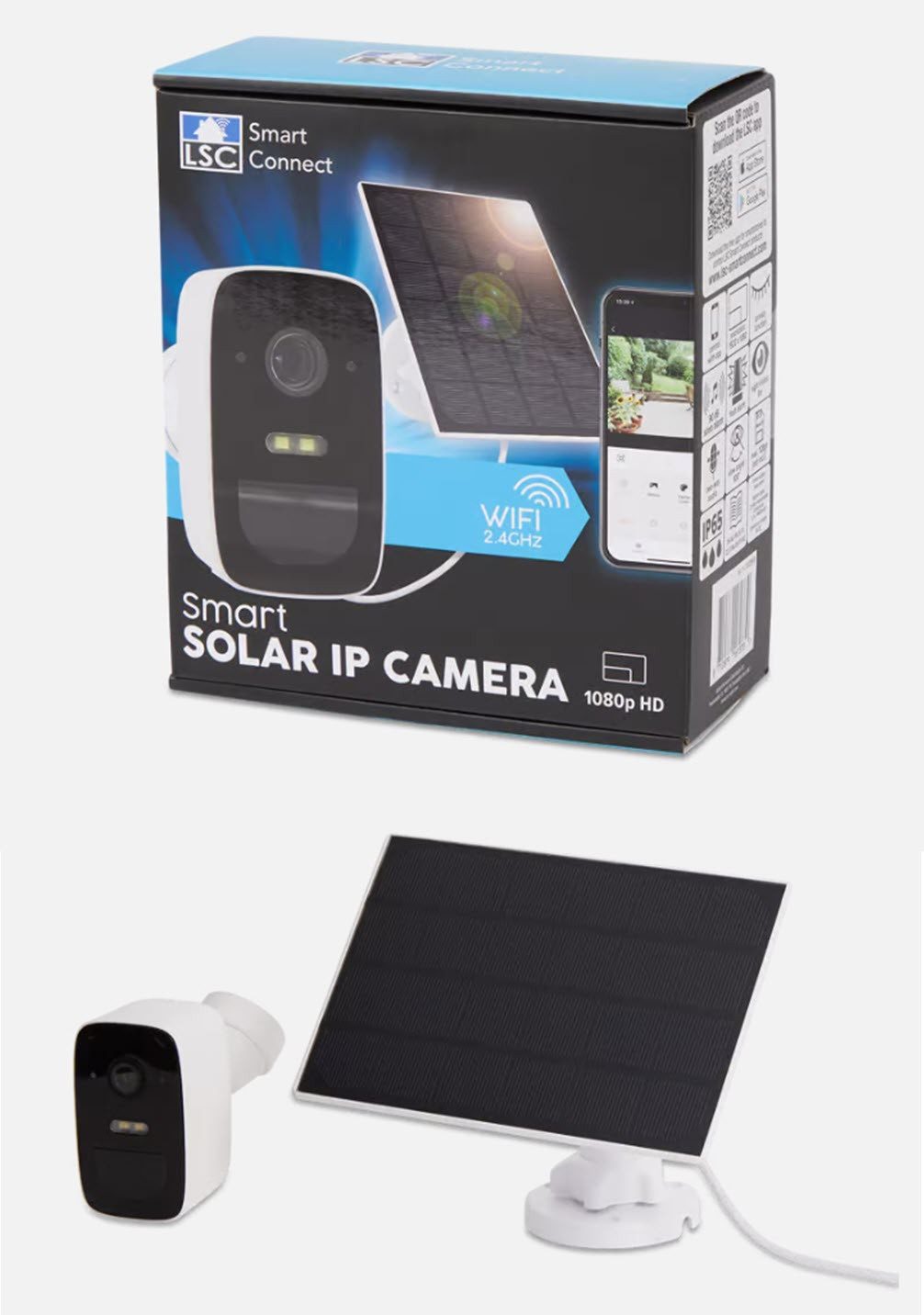 LSC Smart Connect LSC Smart Outdoor Kamera 1080p HD Solar IP Kamera App Control IP-Überwachungskamera