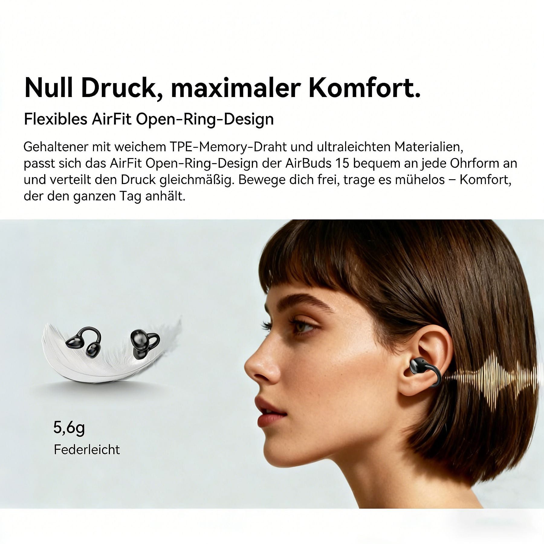 blackview Bluetooth 6.0-Sportkopfhörer AirBuds 15 Bluetooth-Kopfhörer 30h Akku Open-Ear-Kopfhörer (Bluetooth, mit Ohrclip Design, in neuartigem Kugeldesign,Blue – Bild 4 von 5
