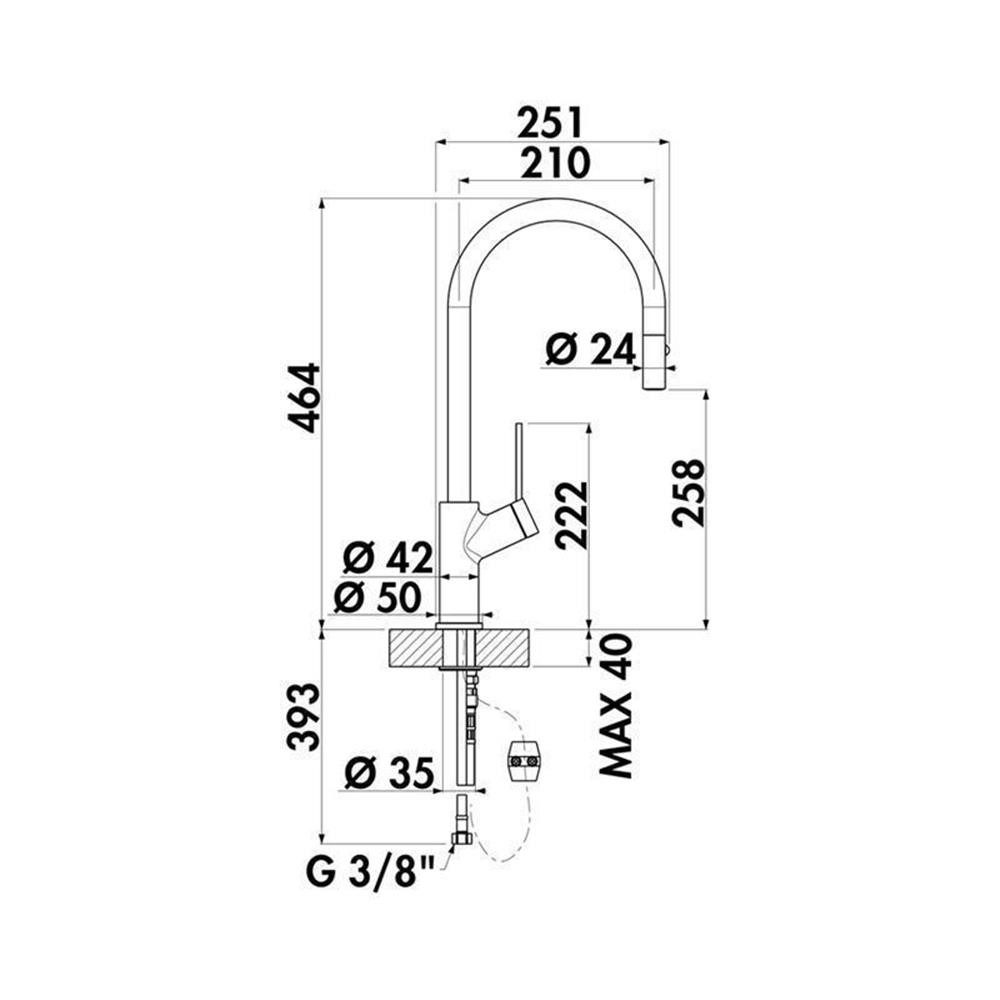 Naber Küchenarmatur LINEA Mio 2 mit ausziehbarem Auslauf