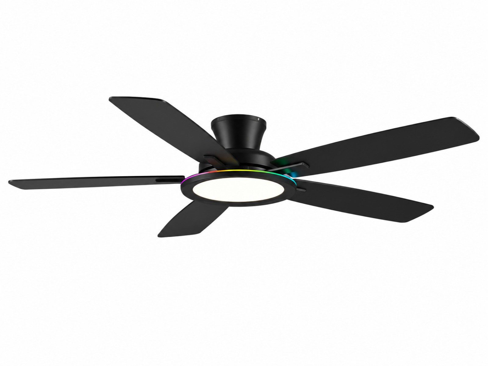 Surtime Deckenventilator mit RGB-Beleuchtung, leiser Kompaktventilator, 5 Flügel, leiser Motor, ⌀ 132 cm, 6 Geschwindigkeiten, inkl. Fernbedienung