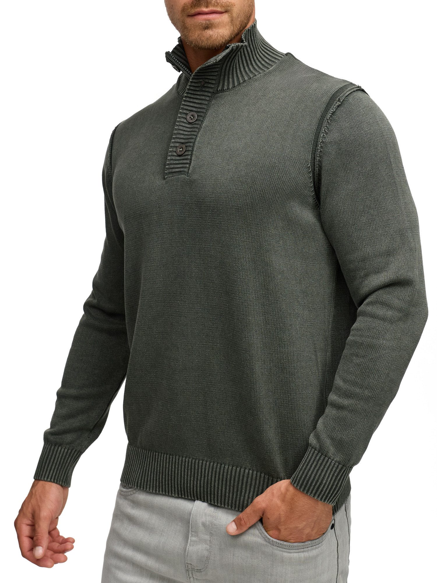 Indicode Strickpullover INNiels ½ Placket