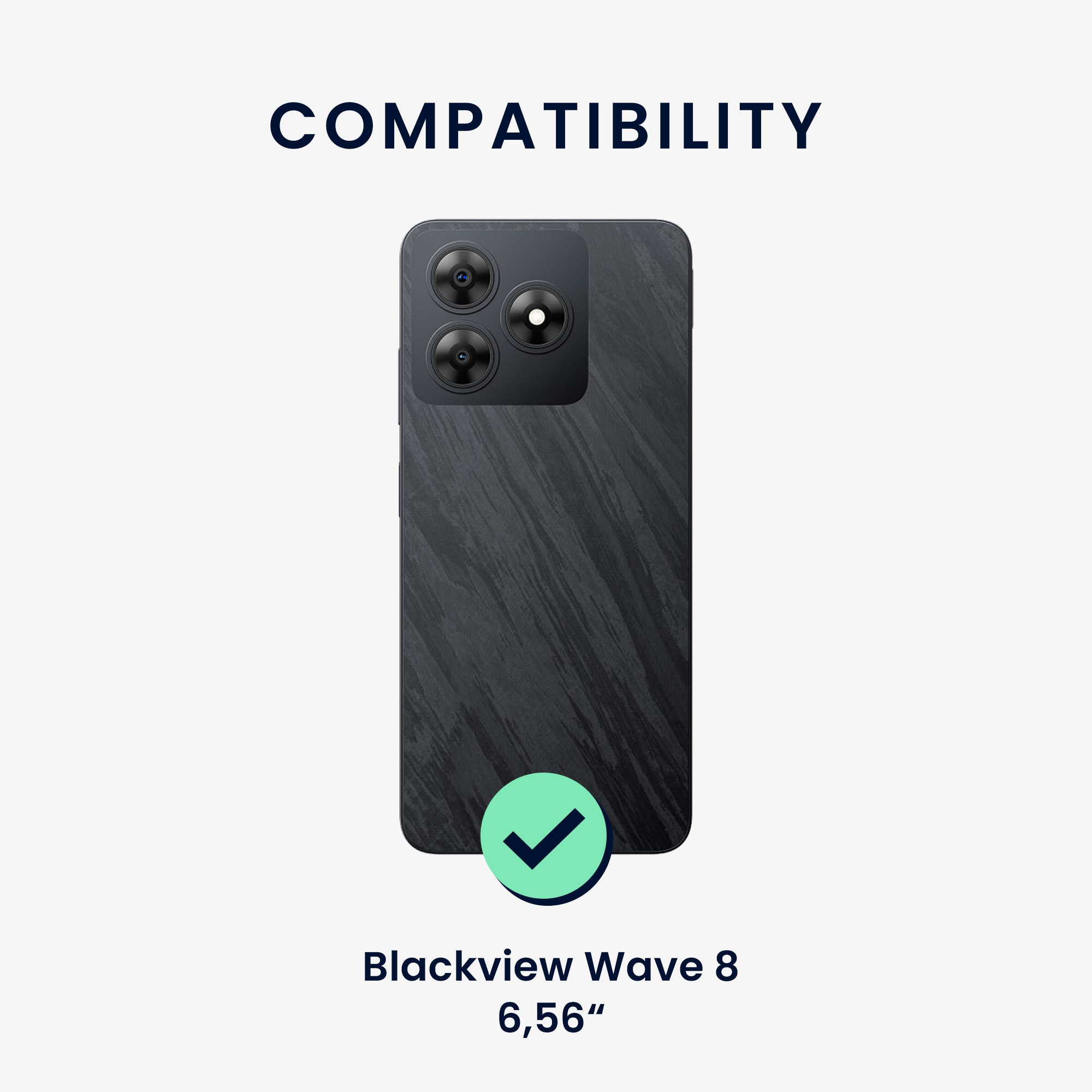 kwmobile Handytasche Handyhülle für Blackview Wave 8 Hülle (1-tlg), Weiches Handy Silikon Case - Schutzhülle Cover