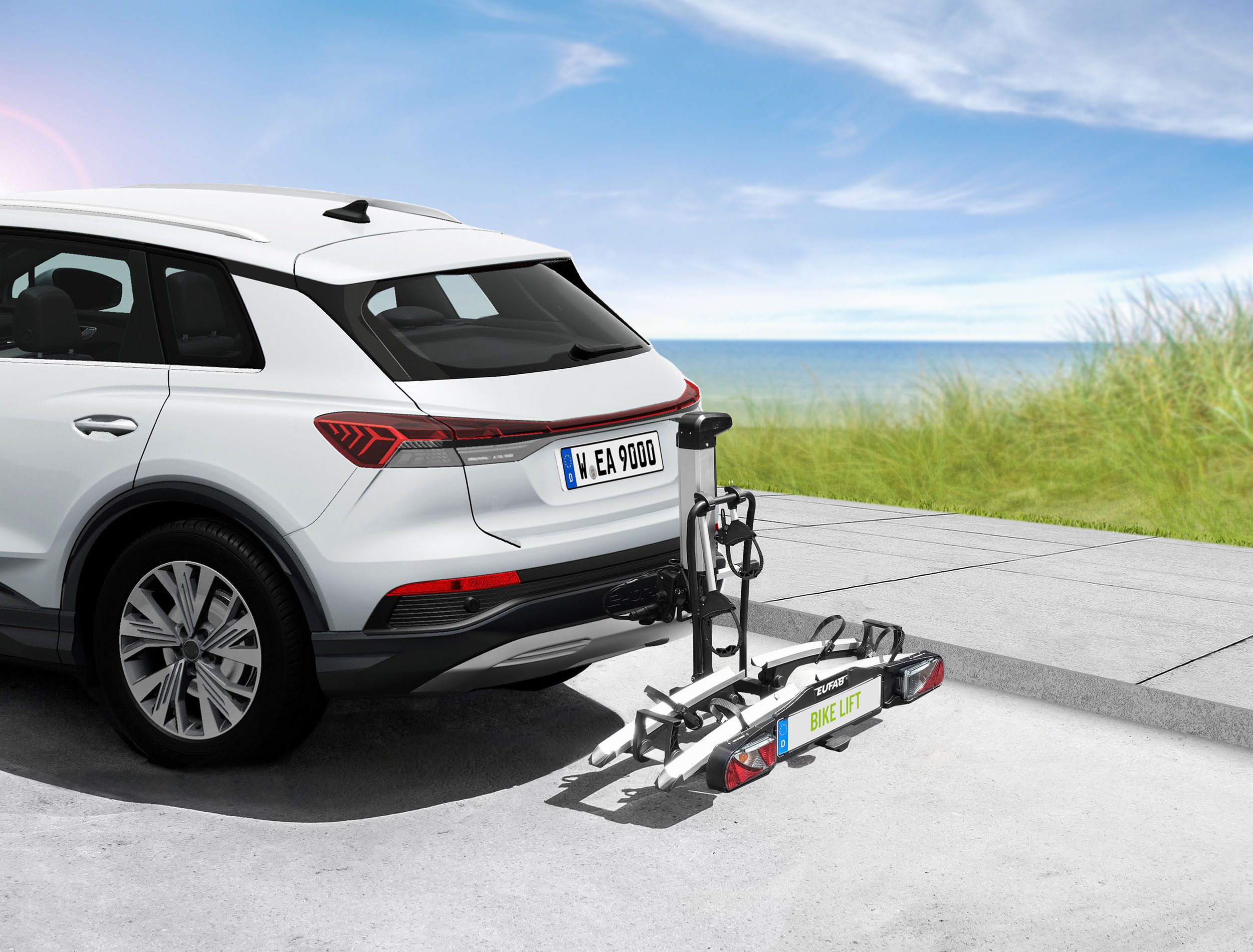 EUFAB Kupplungsfahrradträger Fahrradträger BIKE LIFT für 2 Fahrräder, für max. 2 Räder, benötigt Dauerplus auf Pin 9