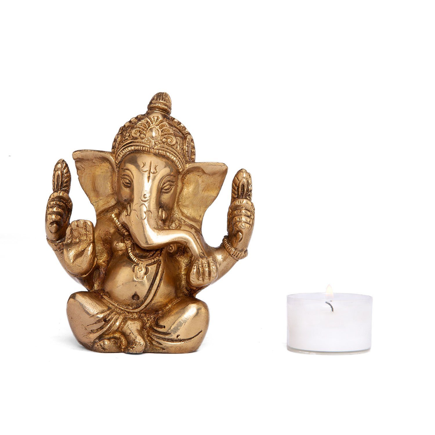 bodhi Dekofigur Ganesha Messing ca. Statue, 12 cm