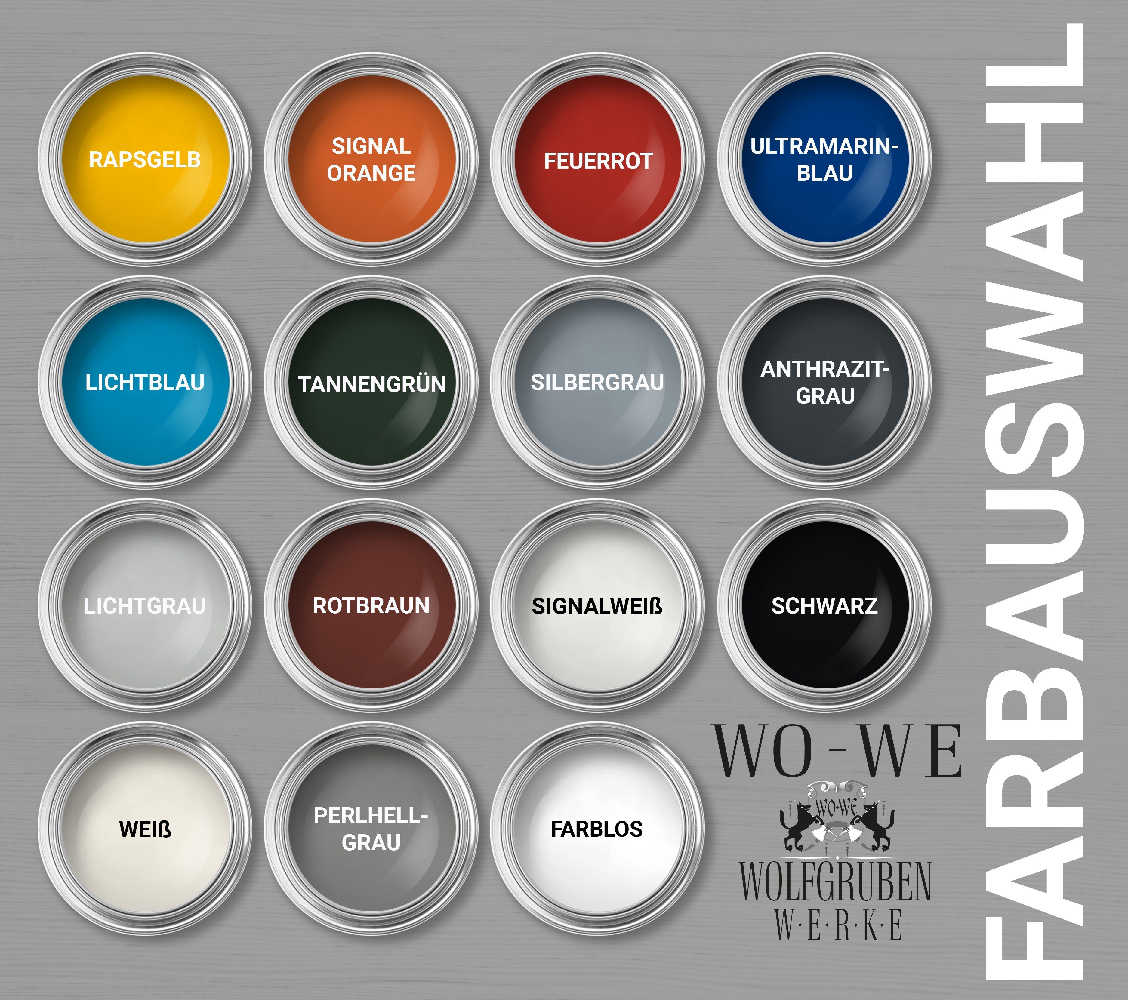 WO-WE Metallschutzlack 4in1 Metalllack Metallfarbe Metallschutzfarbe W908, 0.75L - 2,5L, Außenbereich