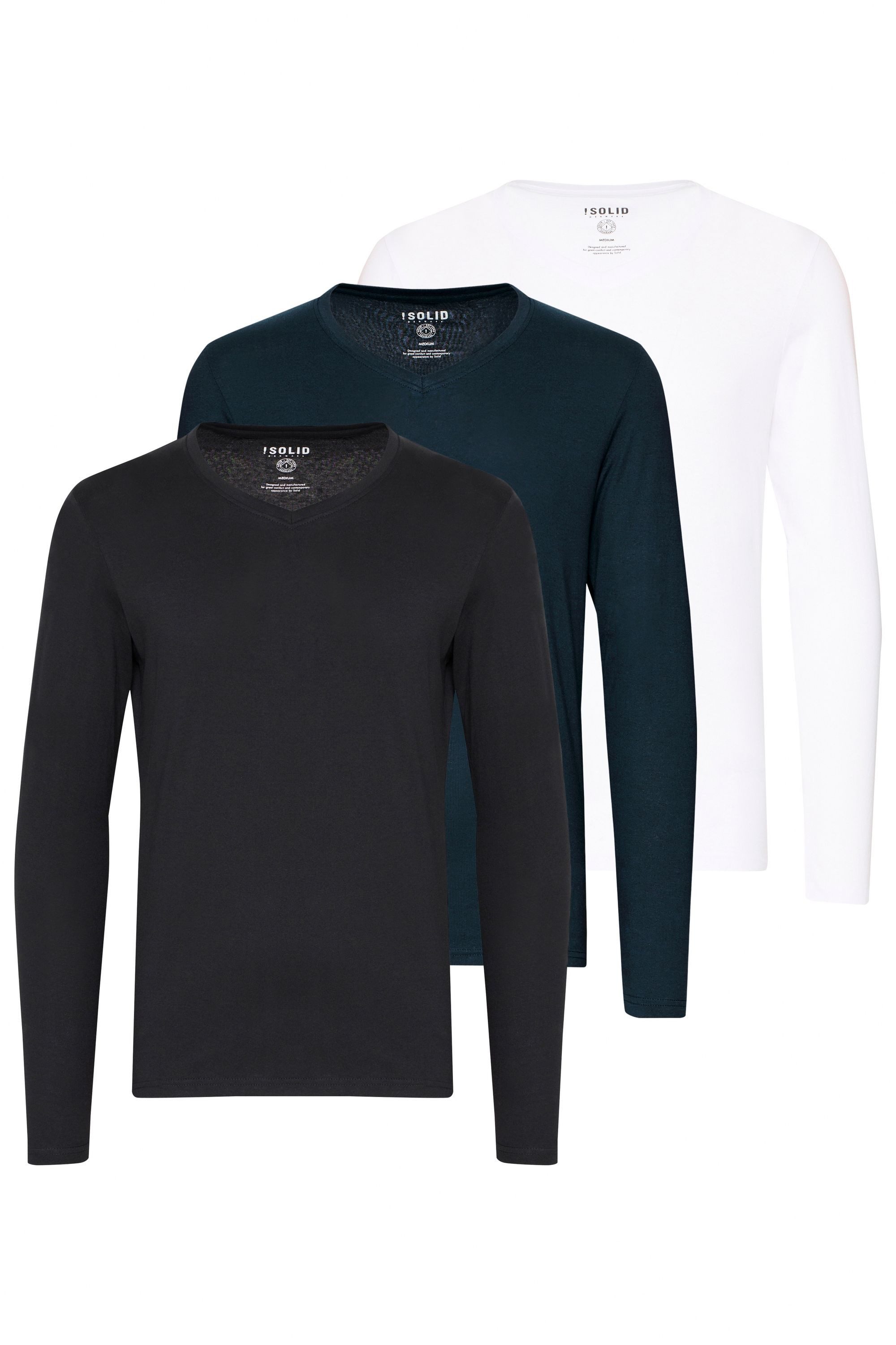 !Solid Langarmshirt SDBasil Langarmshirts im 3er-Pack günstig online kaufen