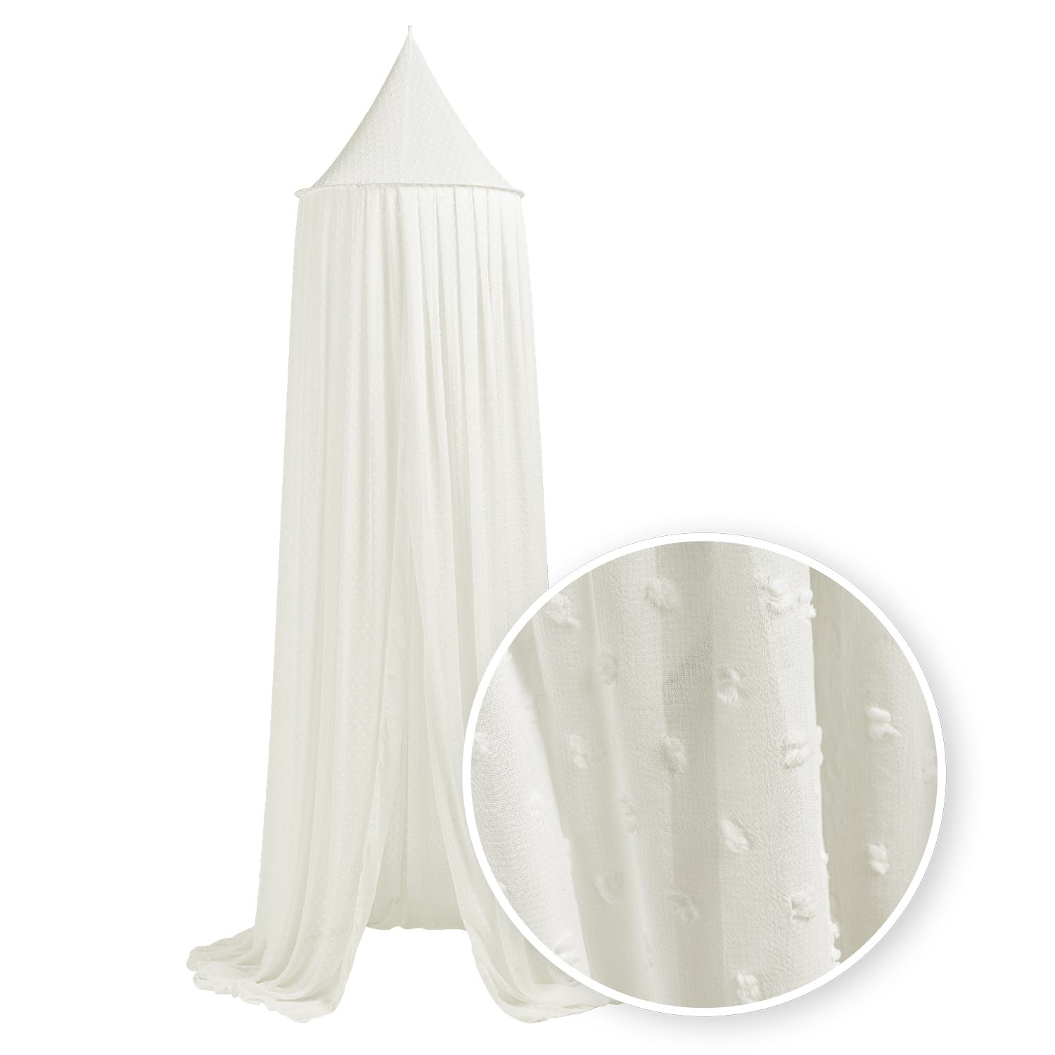 Meyco Baby Betthimmel Plume Offwhite (100% Polyester, 1-tlg., Klamboe (55x240cm), Klamboe (55x240cm)