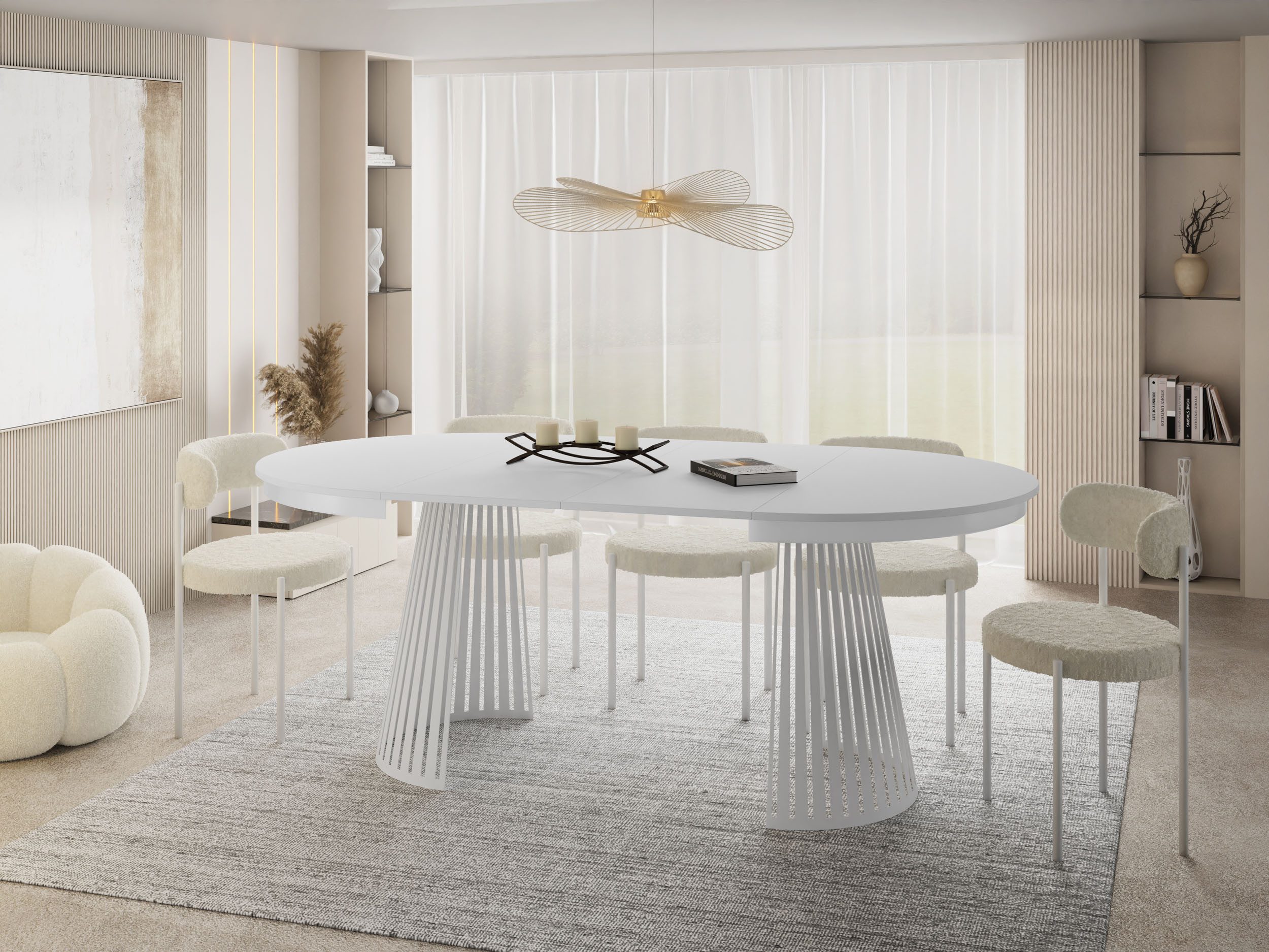 WFL GROUP Esstisch Naro White (erhältlich in 2 Größen – 100/120 cm, auszieh günstig online kaufen