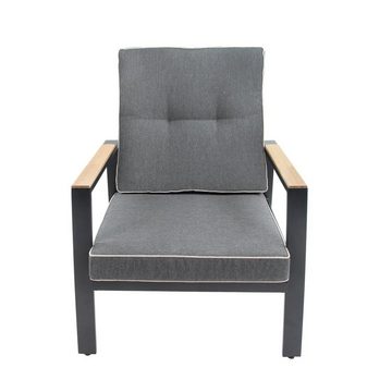 Green Spirit Gartenlounge-Set Aluminium Gartenmöbel Set Tomar, (Set, 5-tlg), Sessel mit stufenlos verstellbaren Rückenlehnen