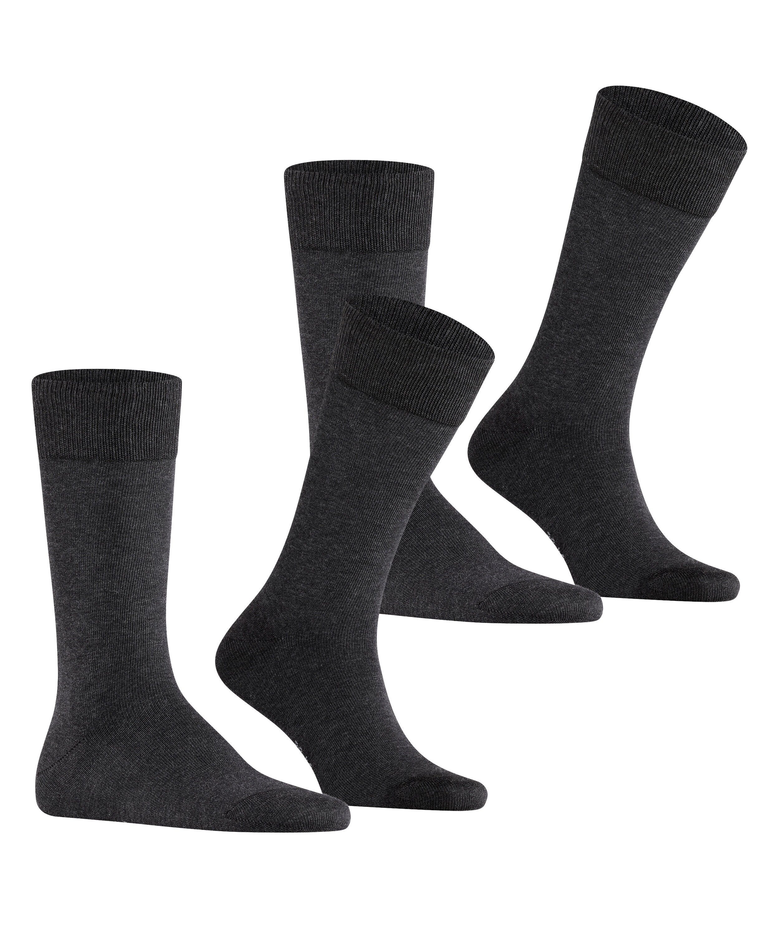 Socken anthra.mel (3080) Happy FALKE 2-Pack (2-Paar)