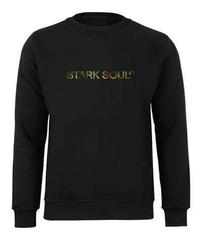 Stark Soul® Sweatshirt French-Terry-Rundhals-Sweatshirt, Innen angeraut mit "Stark Soul®"-Schriftzug in Camouflage-Optik