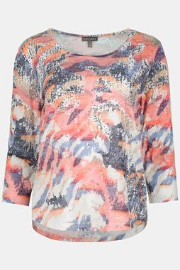 Gina Laura Rundhalsshirt Shirt bedruckt Ziersteine Rundhals 3/4-Arm