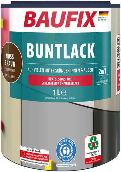Baufix Lack »Buntlack«, schnell trocknend, wasserverdünnbar, 1L, seidenmatt