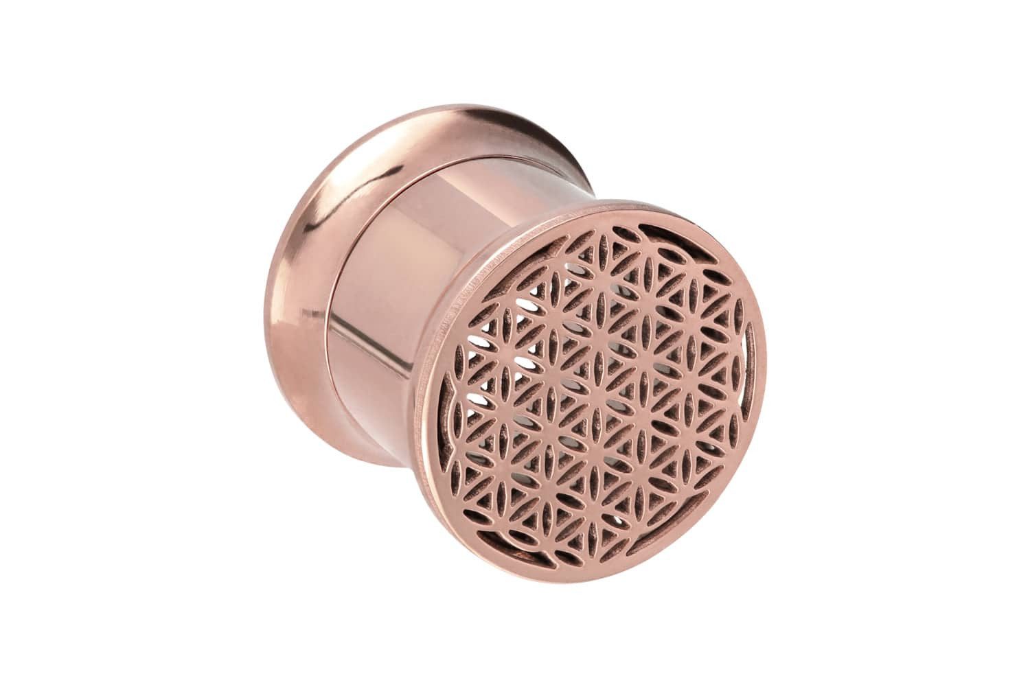 PIERCINGLINE Plug Chirurgenstahl Double Flared Tunnel BLUME DES LEBENS (Tun günstig online kaufen