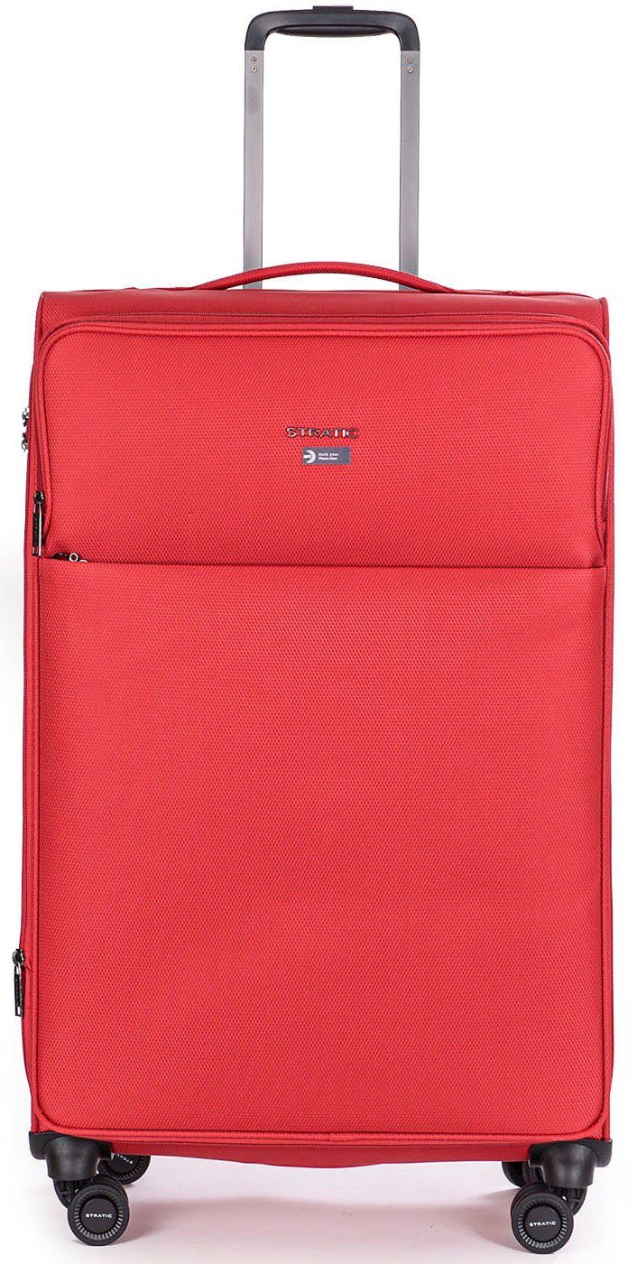 Stratic Weichgepäck-Trolley Stratic Light + L, red, 4 Rollen, Reisekoffer großer Чемоданы Aufgabegepäck TSA-Zahlenschloss