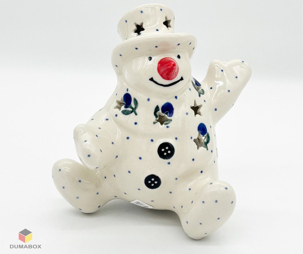 Ceramika Artystyczna Bolesławiec Dekofigur Schneemann-Lampion – günstig online kaufen