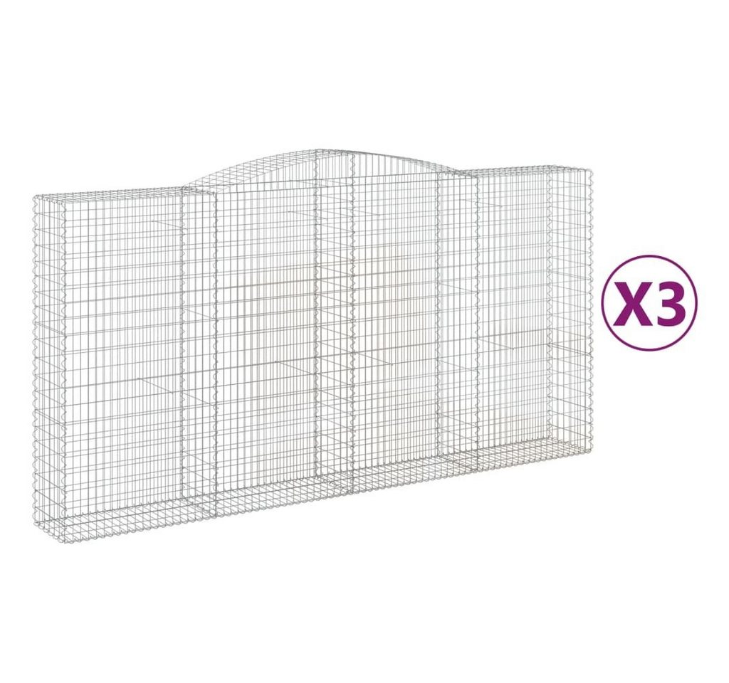 Thumbnail - vidaXL Blumentopf Gabionen mit Hochbogen 3 Stk. 400x50x200/220cm Verzinktes Eisen (3 St)