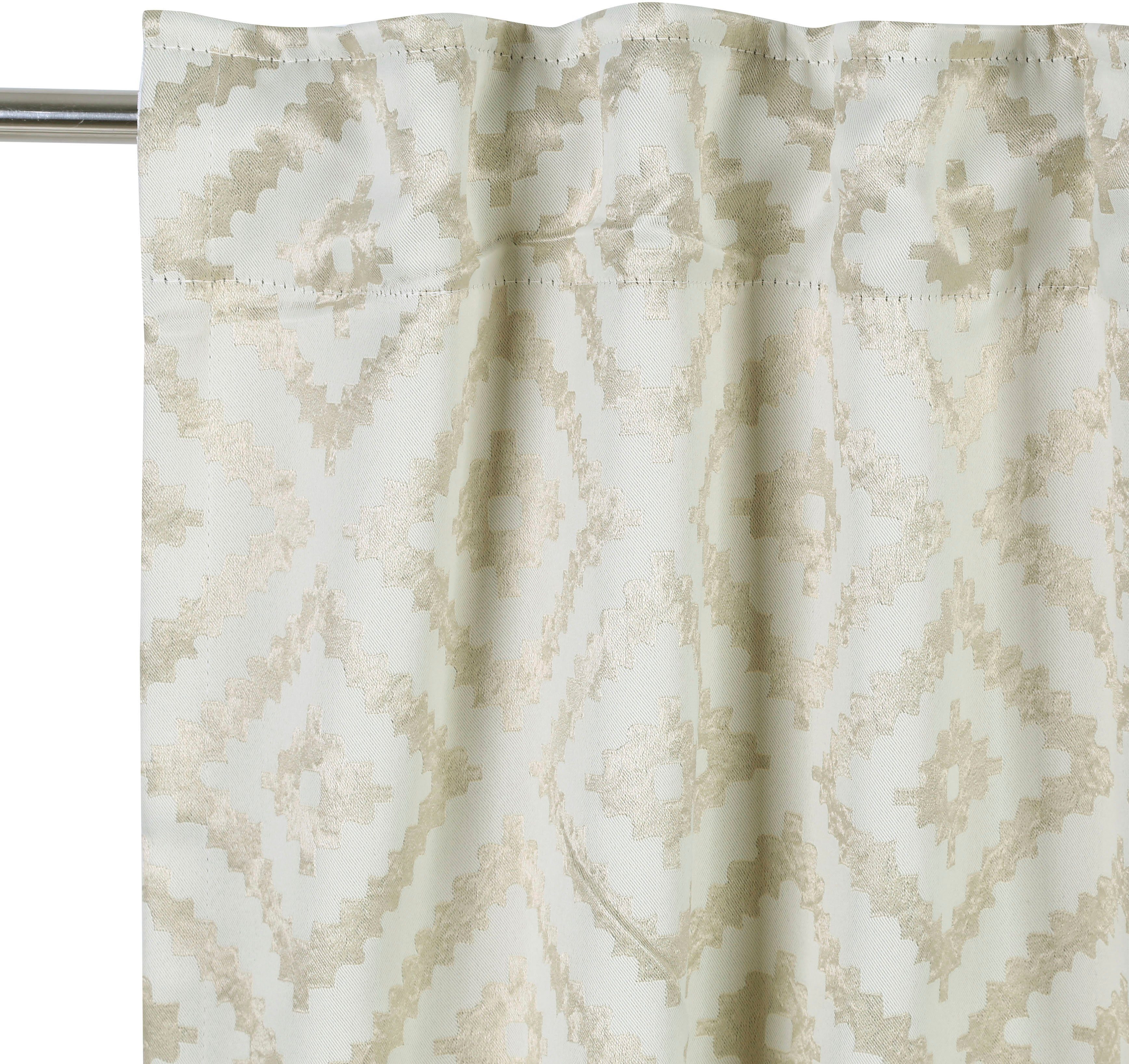 Muster, Elbscholle, bis Jacquard blickdicht, modern, mit St), (1 cream blickdicht, elbgestoeber, 295 cm beidseitigem Verdunkelungsvorhang Multifunktionsband Länge