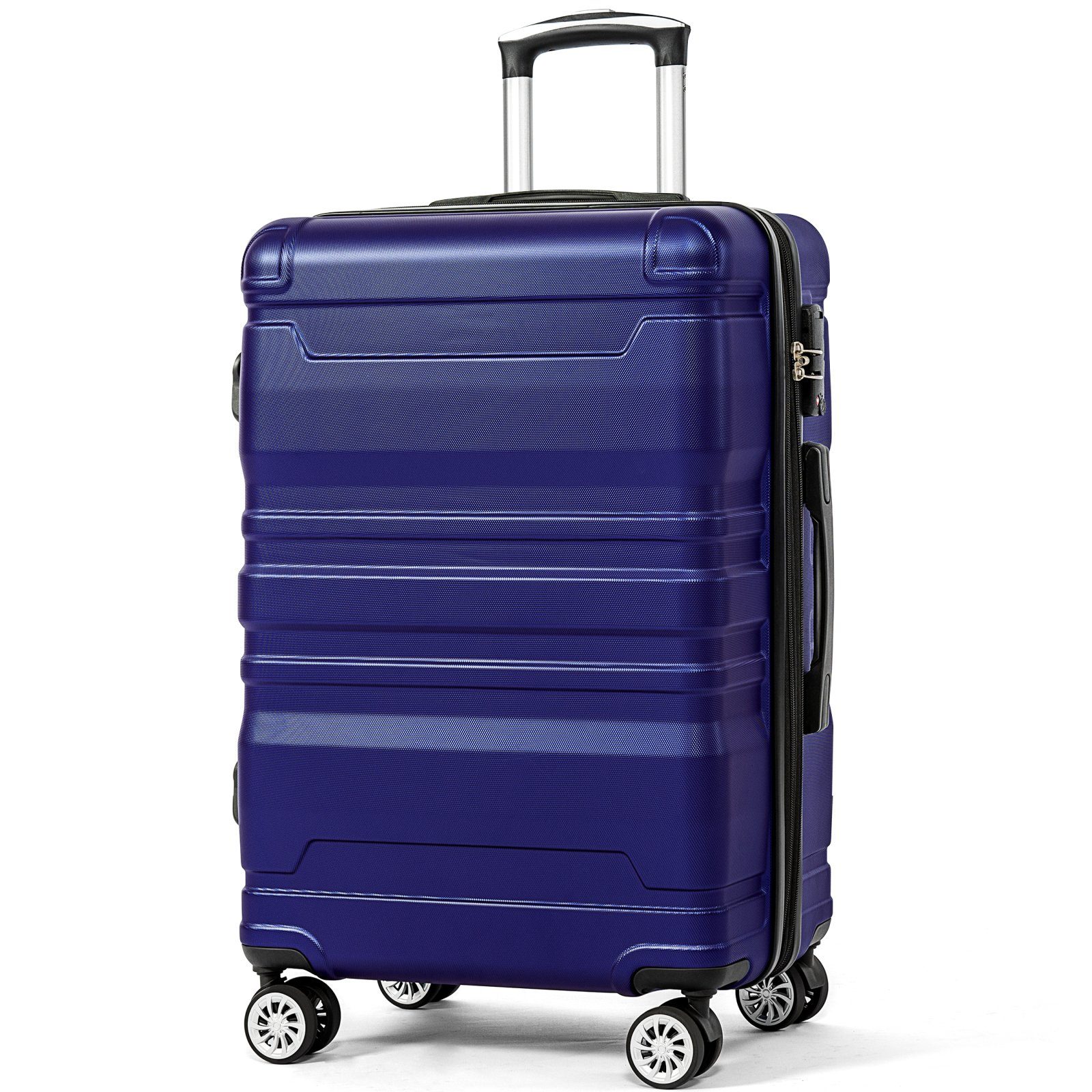 SEEZSSA Handgepäckkoffer Hartschalen-Handgepäck Trolleyset Koffer mit TSA-Schloss Universalrad Blau