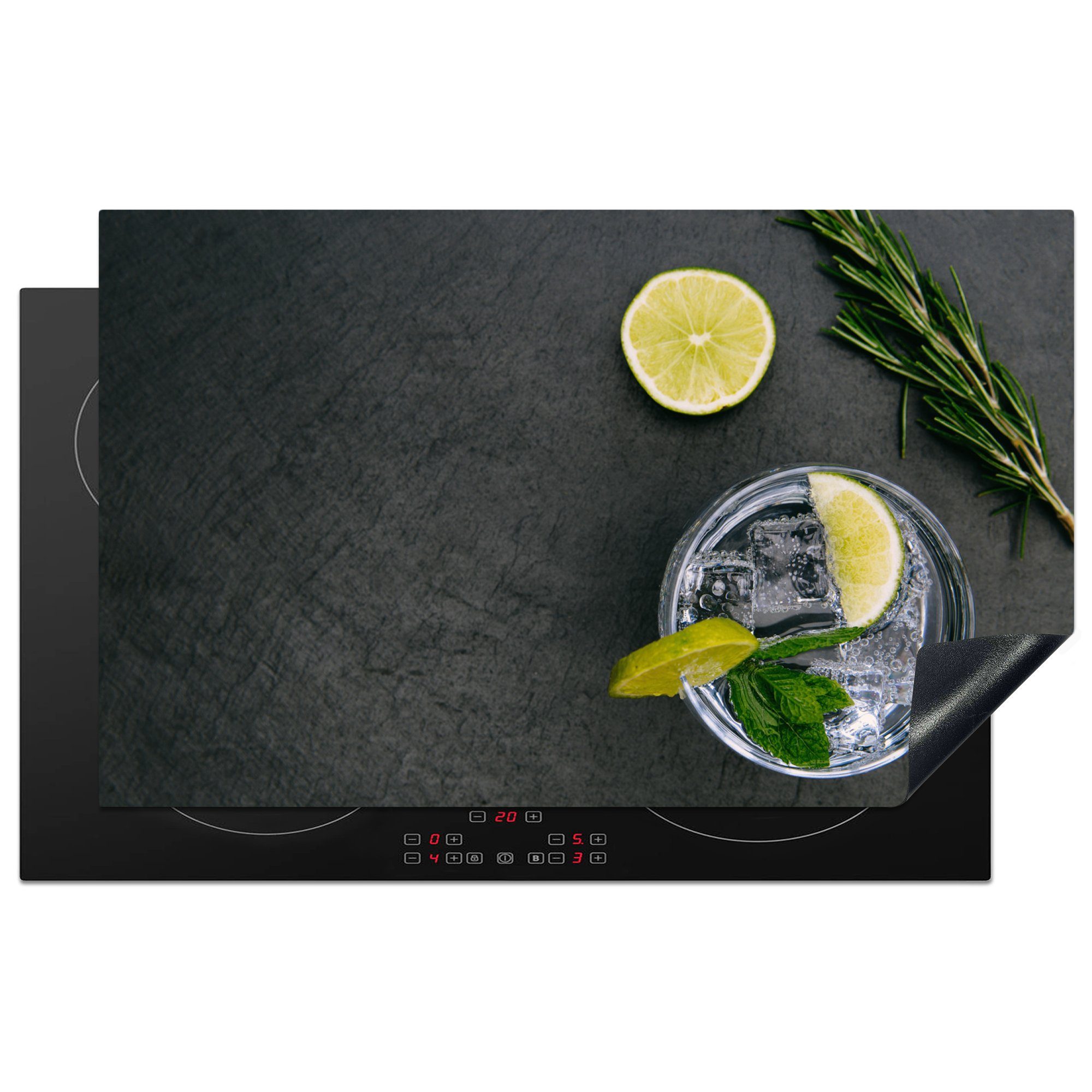 MuchoWow Herdblende-/Abdeckplatte Glas - Cocktail - Induktionsschutz - Gewürze, Vinyl, (1 tlg), 83x51 cm, Ceranfeldabdeckung, Arbeitsplatte für küche