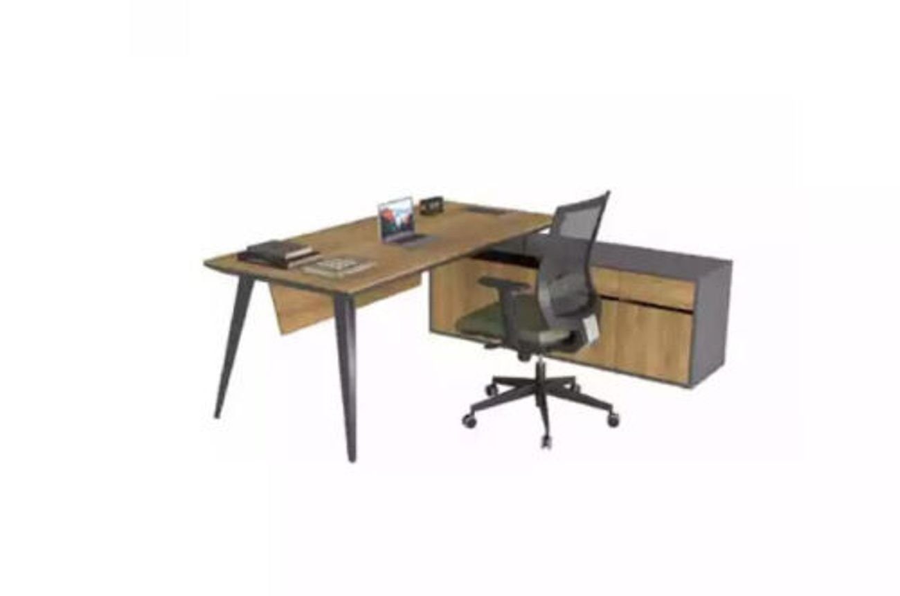 Europa Schreibtisch), Braun nur Möbel Eckschreibtisch groß (1-St., Tisch in 1x Eckschreibtisch Office JVmoebel Made Chef Schreibtisch Tische