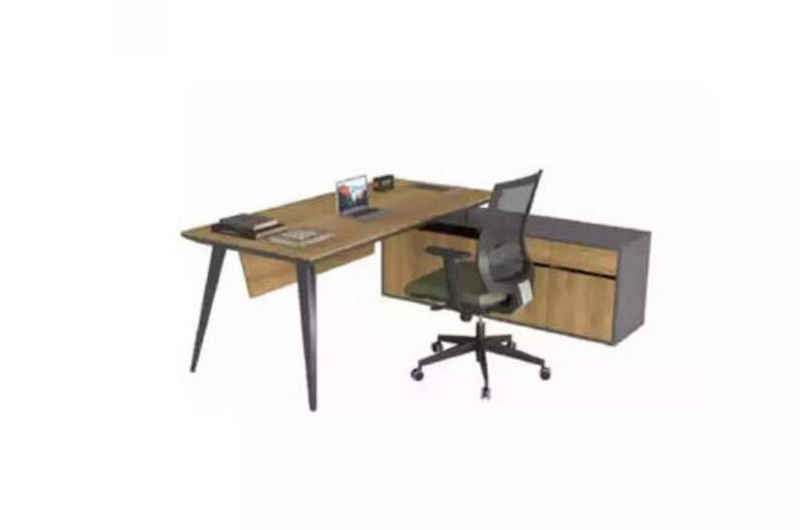 JVmoebel Eckschreibtisch Eckschreibtisch Office Tisch Braun groß Chef Tische Schreibtisch Möbel (1-St., 1x nur Schreibtisch), Made in Europa