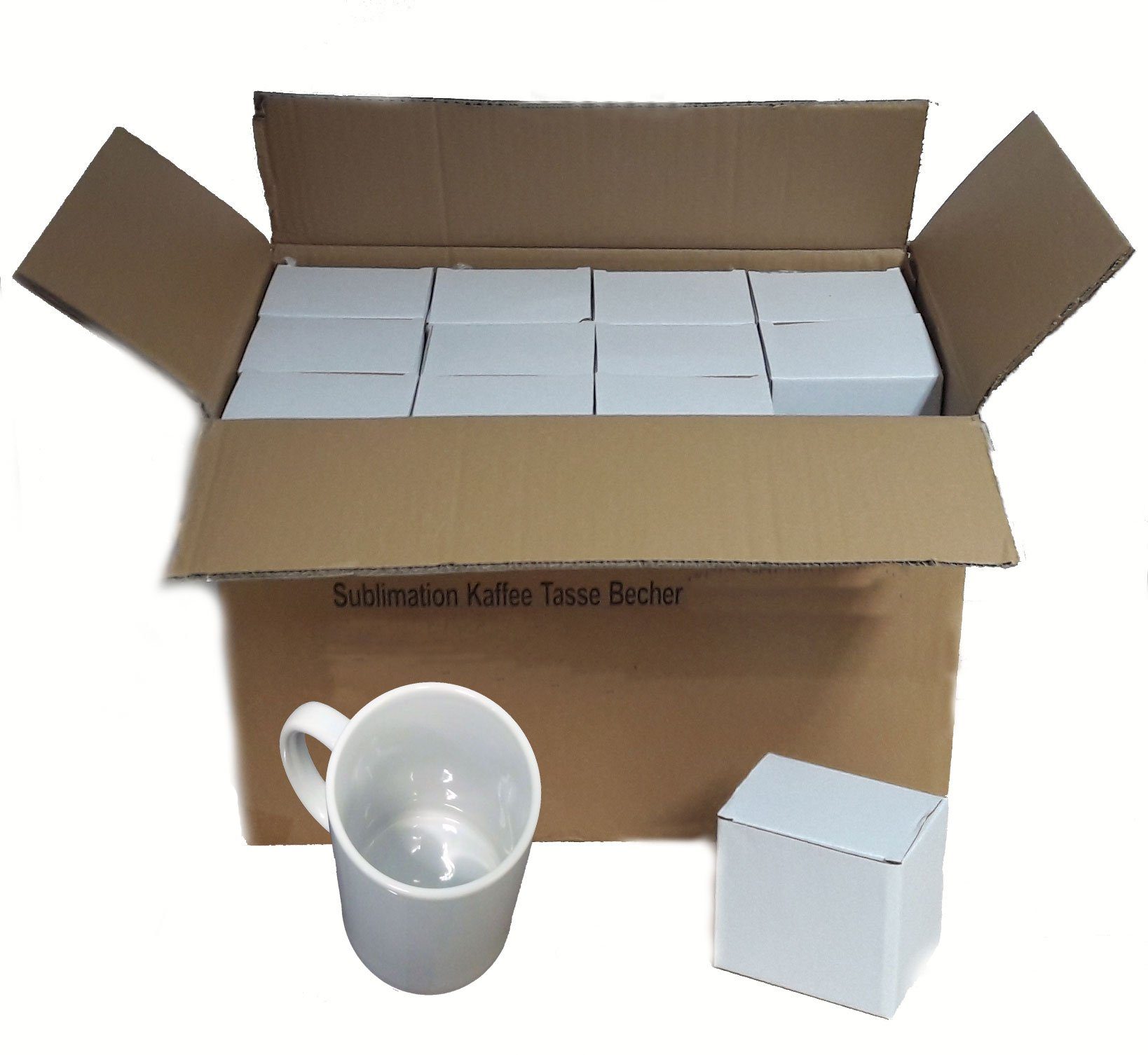 AcMax Tasse 36 Stück Fototasse Sublimation Kaffee Tassen Becher weiss