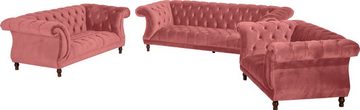 Max Winzer® Loveseat Isabelle, Knopfheftung & gedrechselten Füßen in Buche Nussbaum, Breite 167 cm