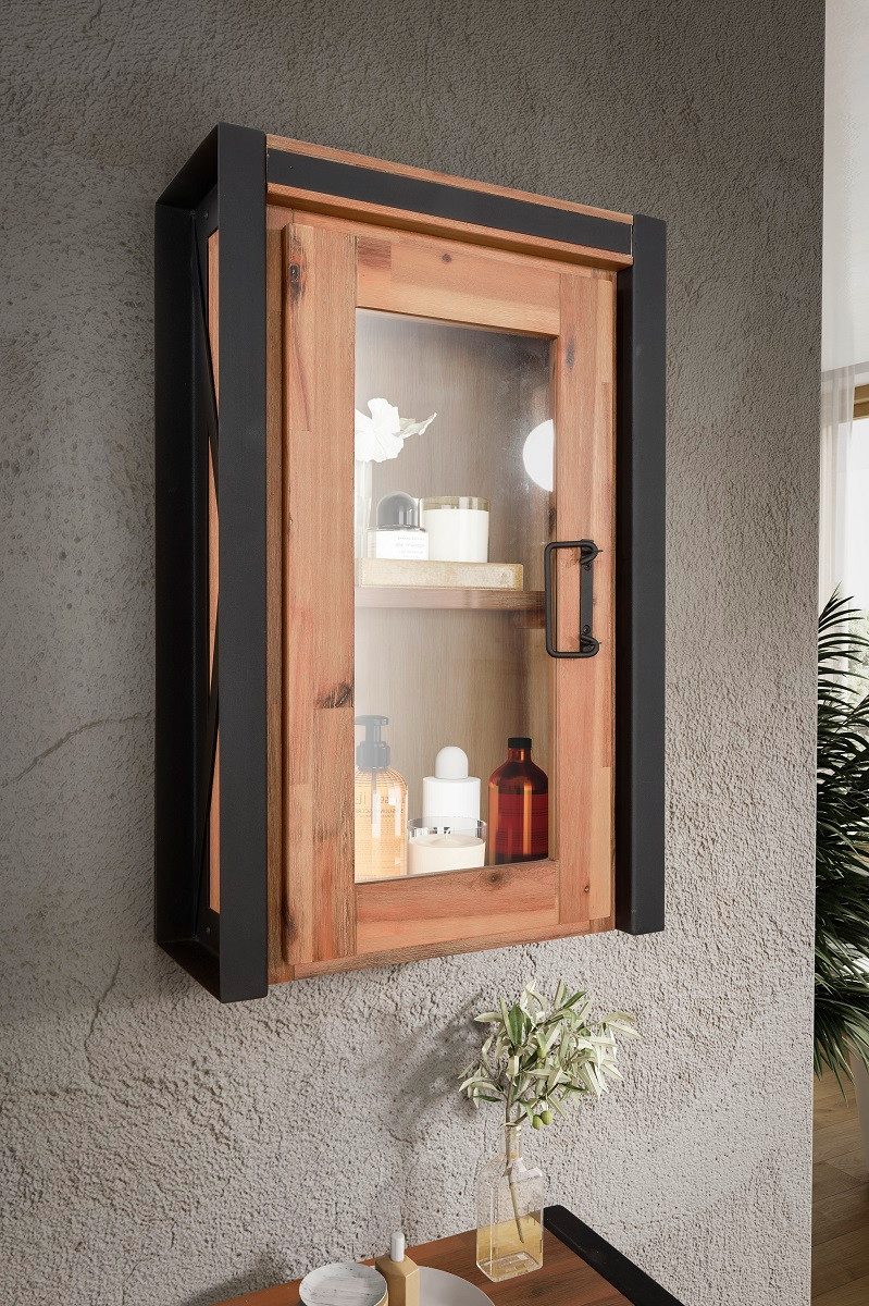 Main Möbel Hängeschrank Badoberschrank Badschrank 45x70cm Akazie Metall Montreux