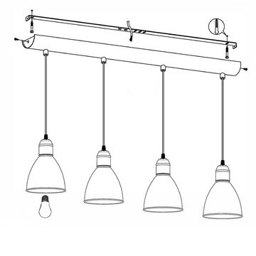 EGLO Pendelleuchte PRIDDY, ohne Leuchtmittel, Hängeleuchte, Hängelampe