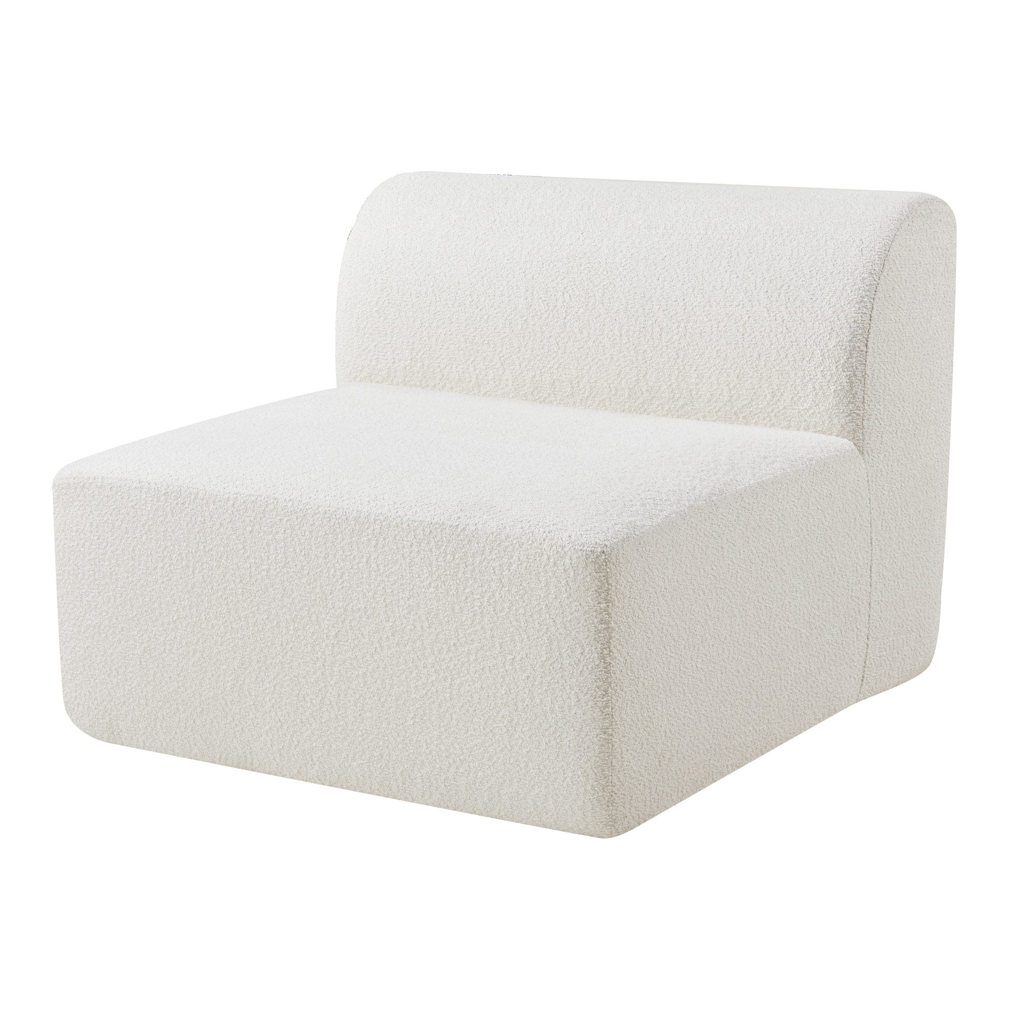 en.casa Sofaelement, »Hurvas« Sofa-Modul Mittelelement Bouclé Cremeweiß
