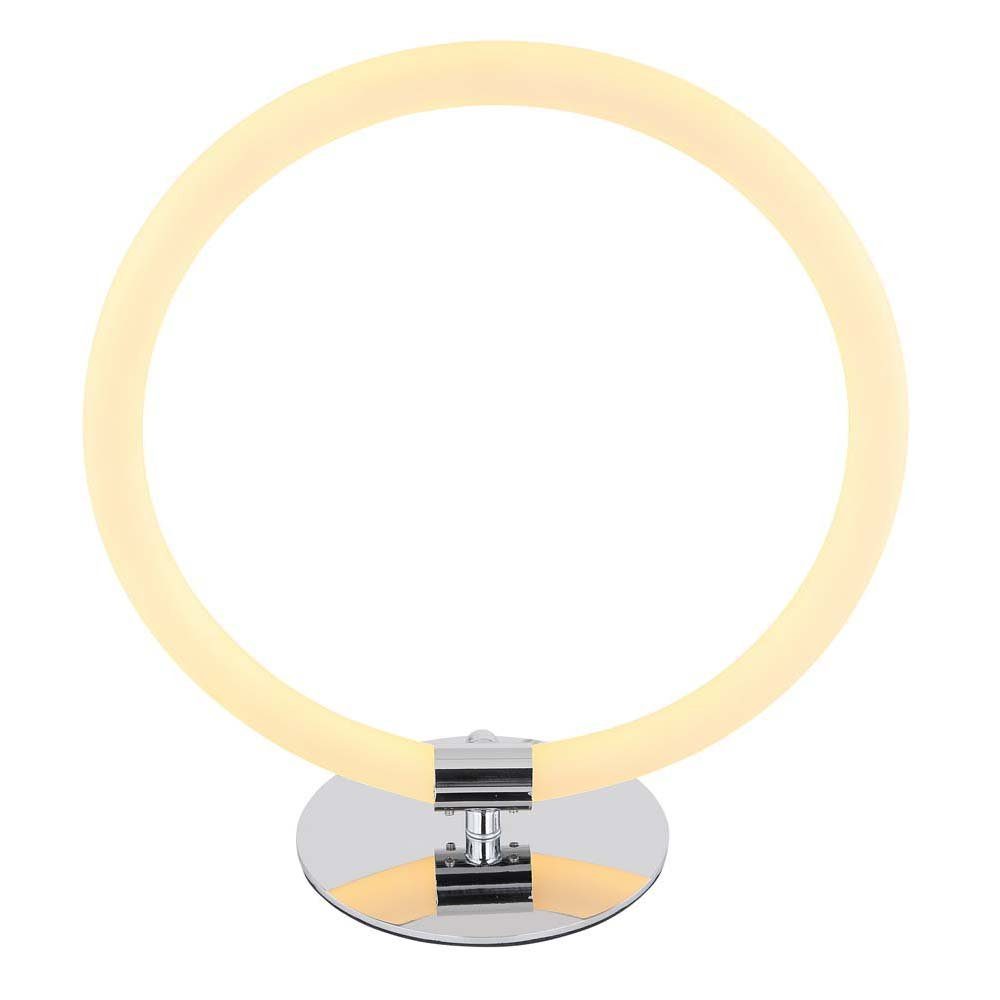 Schalter etc-shop Chrom LED-Leuchtmittel verbaut, H LED Tischleuchte Tischleuchte, 31 Opal LED Warmweiß, fest Tischlampe Weiß