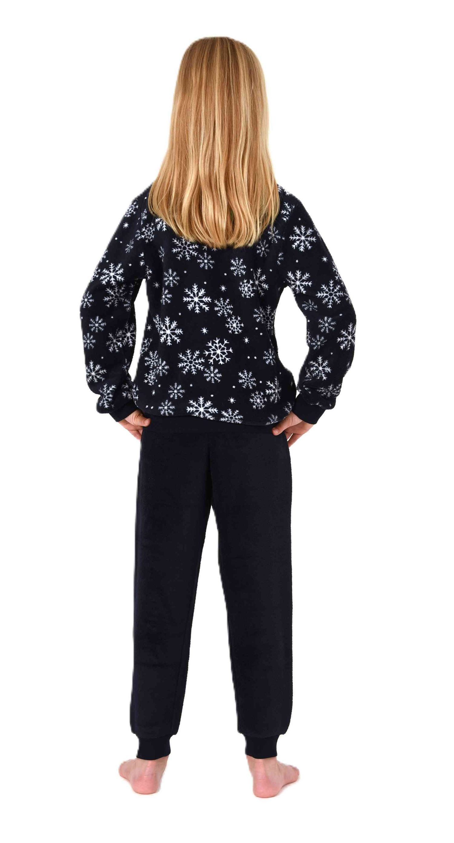 Normann Pyjama Kuschelig warmer Mädchen Schlafanzug Pyjama aus Coralfleece – Bild 4 von 5