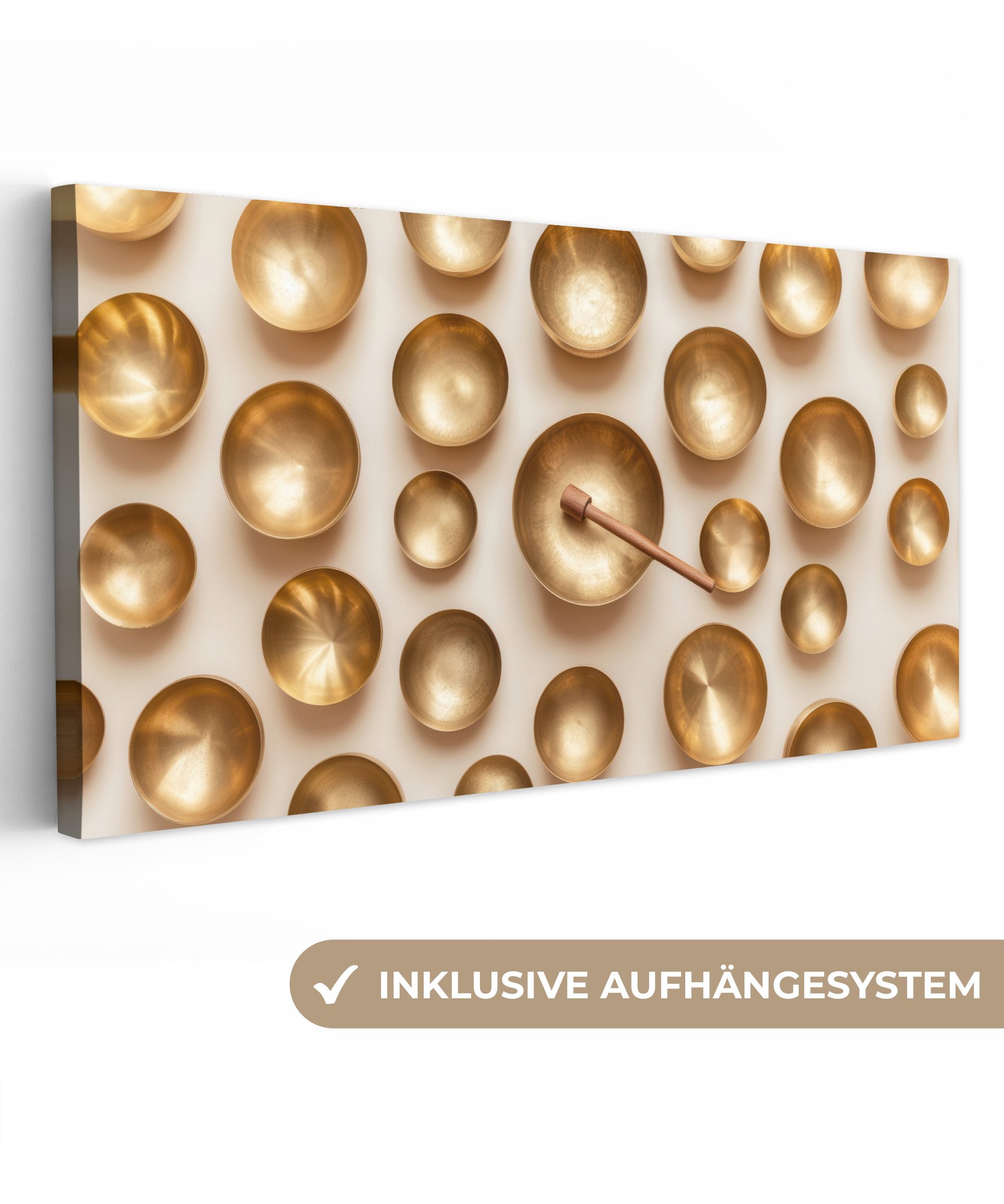 OneMillionCanvasses® Leinwandbild Panorama Symmetrisch - Gold günstig online kaufen