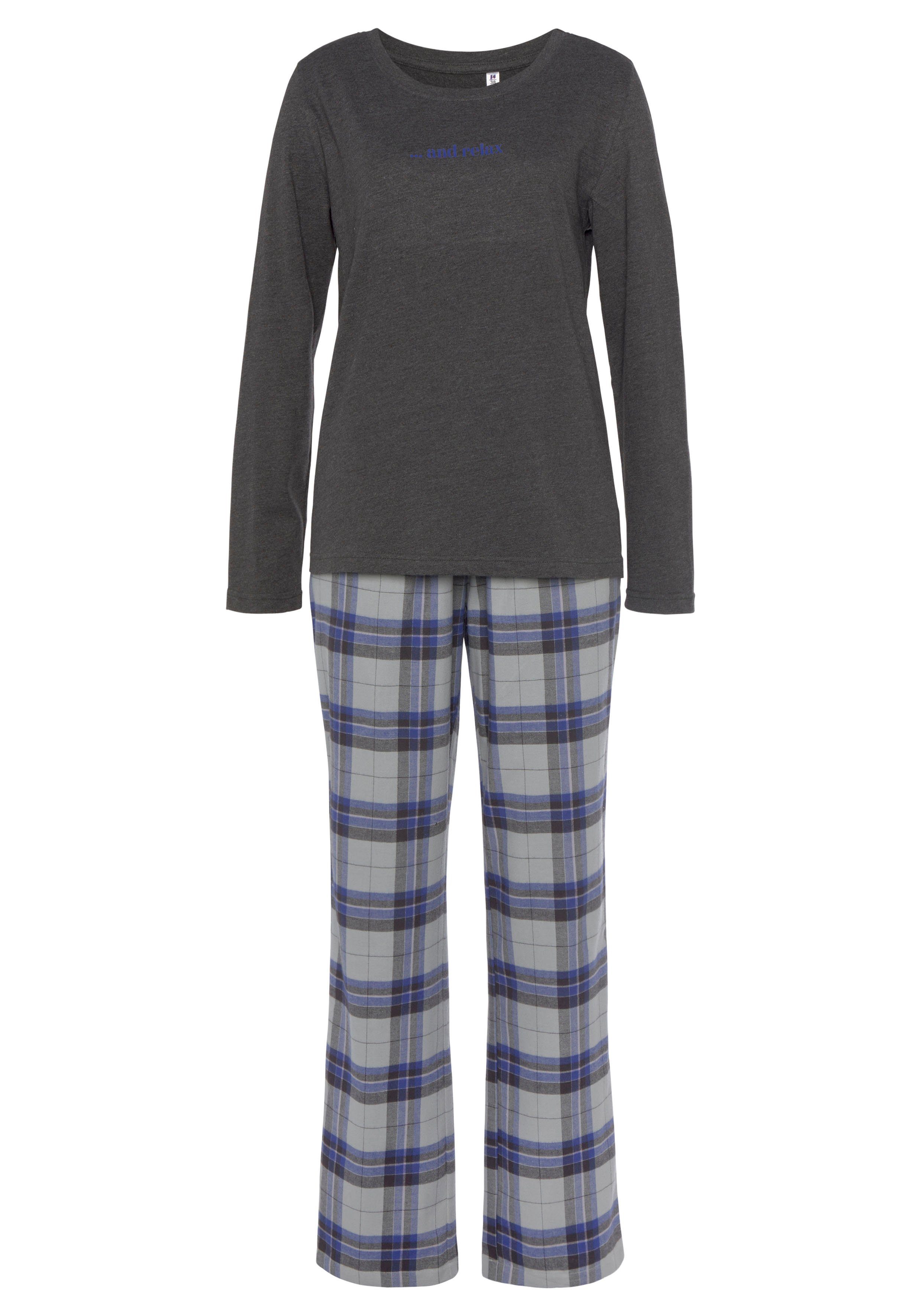Vivance Dreams Pyjama (2 tlg) aus kuschelig weichem Flanell günstig online kaufen