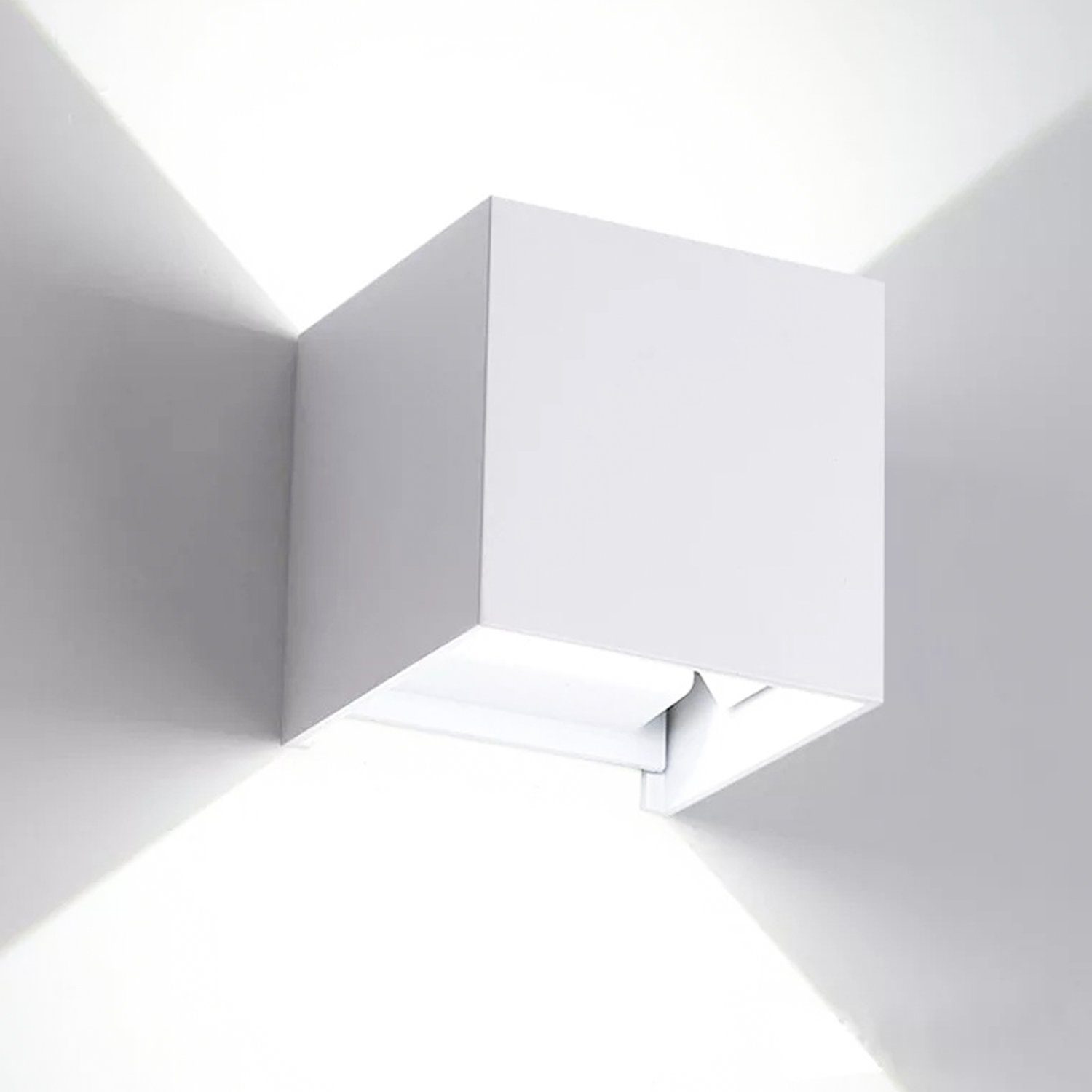 Gimisgu LED Wandleuchte LED Wandleuchte Außen Wandlampe Innen IP65 Flurleuchte Schlafzimmer, LED fest integriert, Warmweiß 12W Matt Weiß