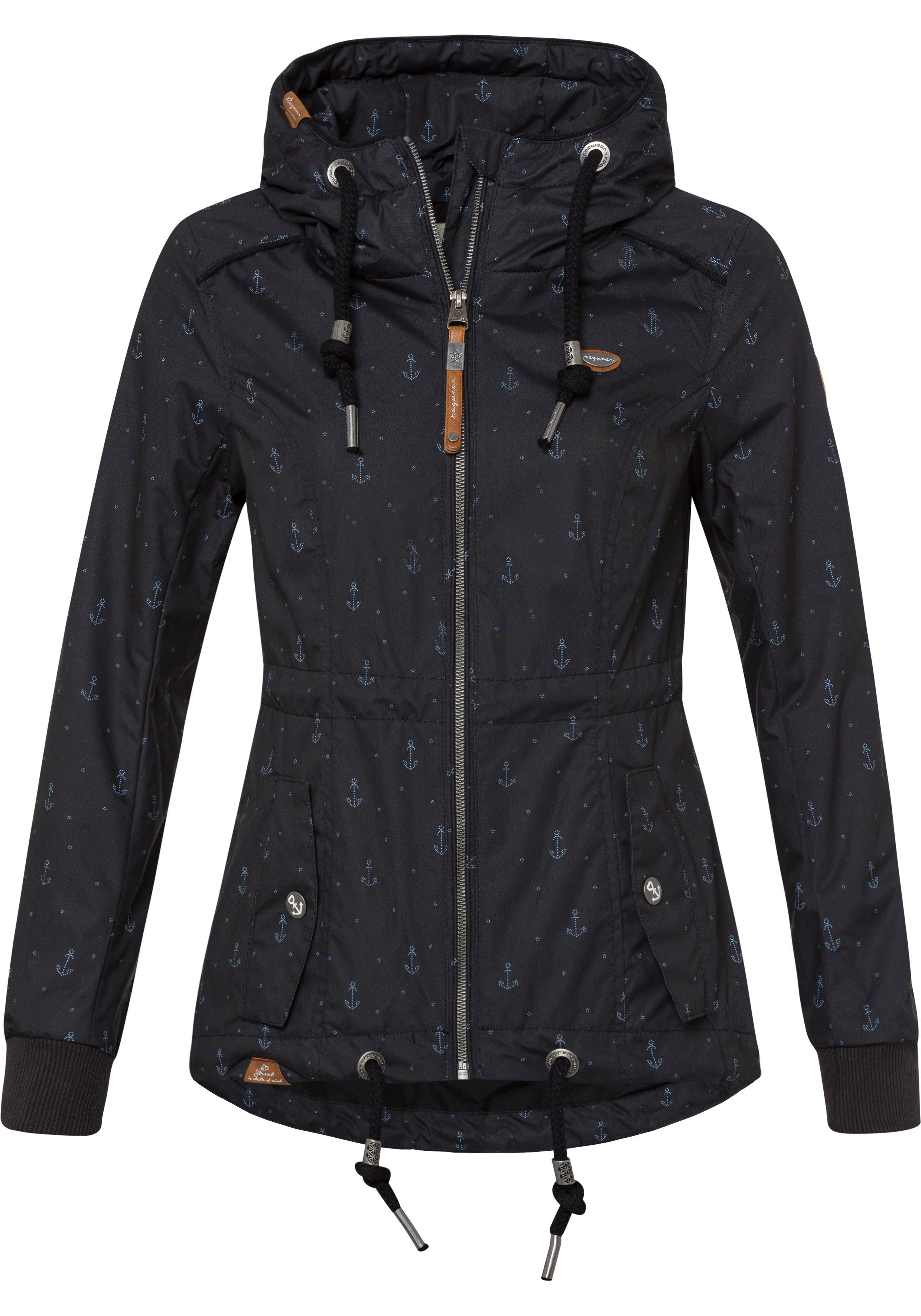 Ragwear Funktionsjacke DANKA MARINA O Urban Streetwear Style im "Anker-All Over-Druck-Design